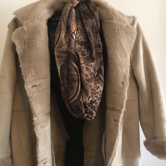 Fu Da New York Full Length Coat | Beautiful Faux Suede/Fur inside Coat. Size L - Picture 7 of 7